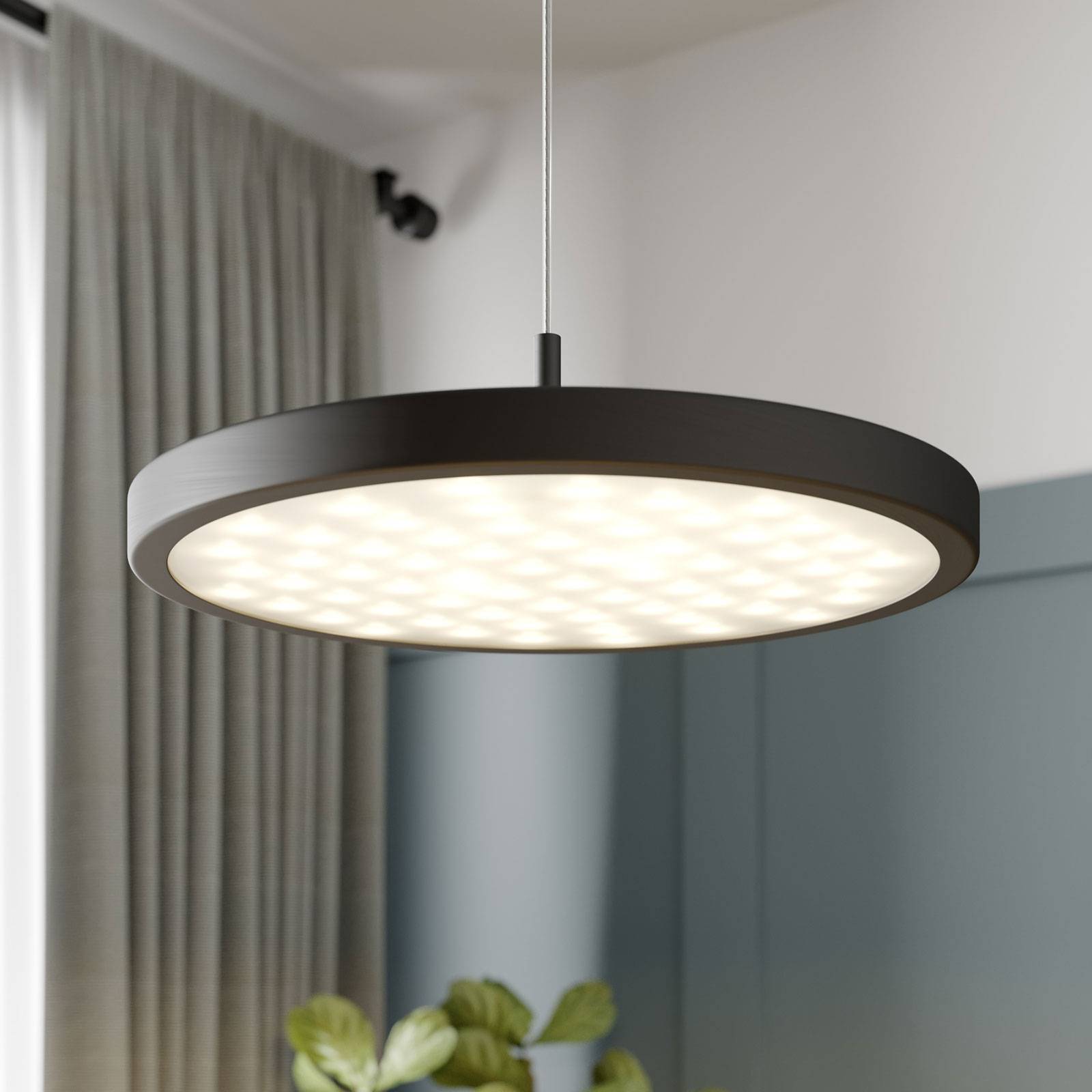 Quitani LED-Pendellampe Gion, 1-flammig, alu/schwarz Quitani LED-Pendellampe Gion, 1-flammig, alu/schwarz von Quitani