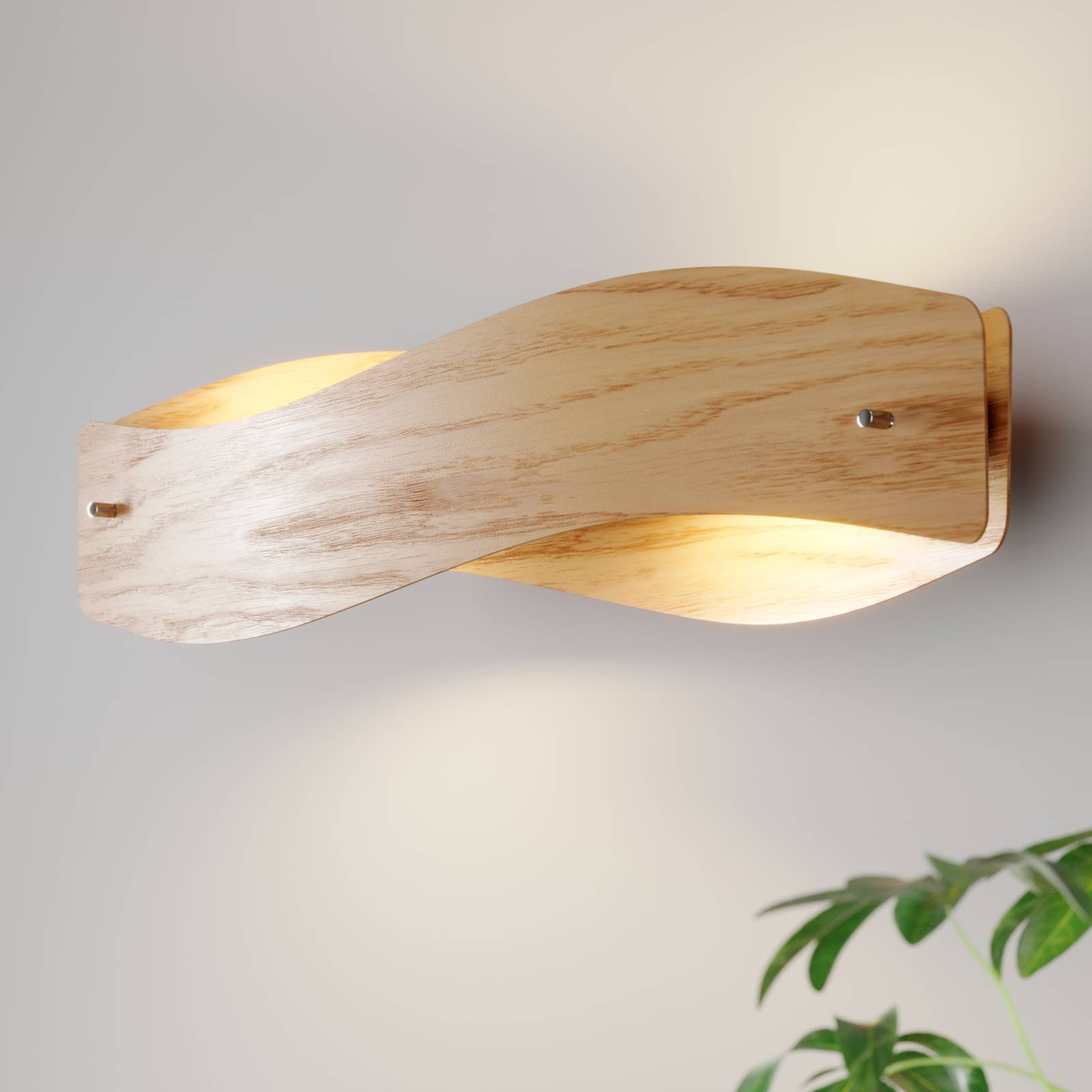 Quitani LED-Wandleuchte Lian, eiche natur, dimmbar Quitani LED-Wandleuchte Lian, eiche natur, dimmbar von quitani