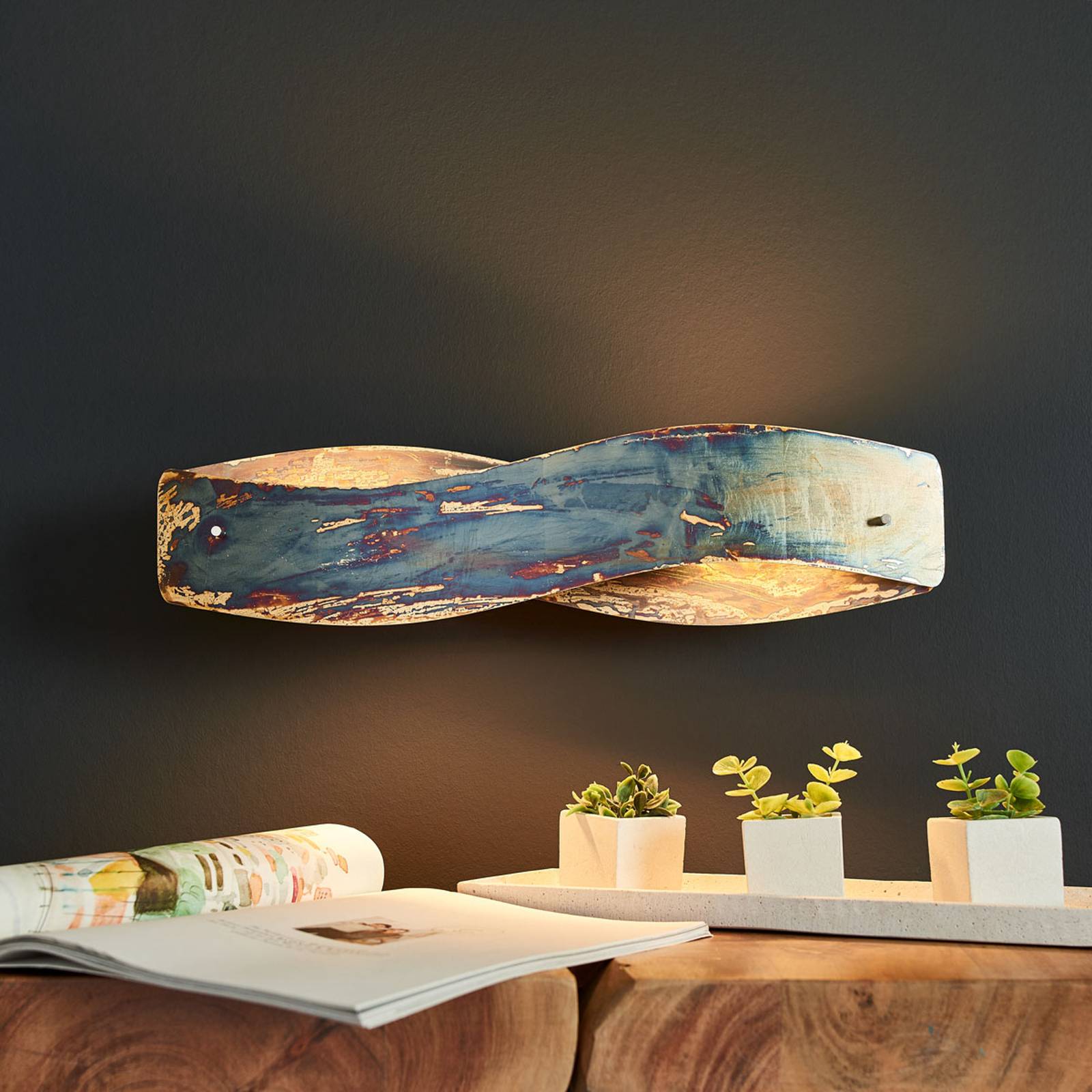 Quitani LED-Wandleuchte Lian, oxidiert, dimmbar Quitani LED-Wandleuchte Lian, oxidiert, dimmbar von quitani