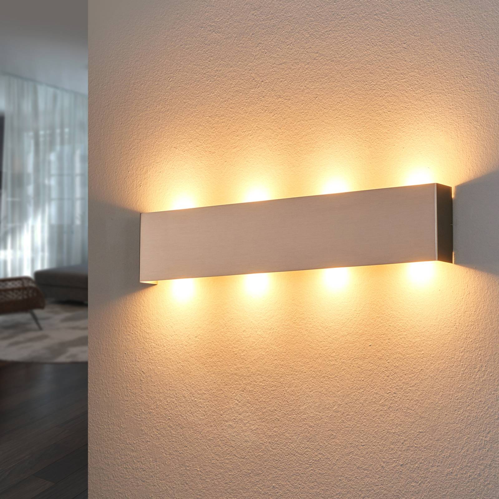 Quitani LED-Wandleuchte Maja, nickel, Breite 54 cm von quitani