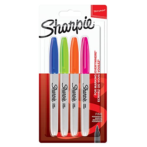 Sharpie Permanentmarker | Marker Stifte mit feiner Spitze | lustige Farben | 4 Stück von rOtring
