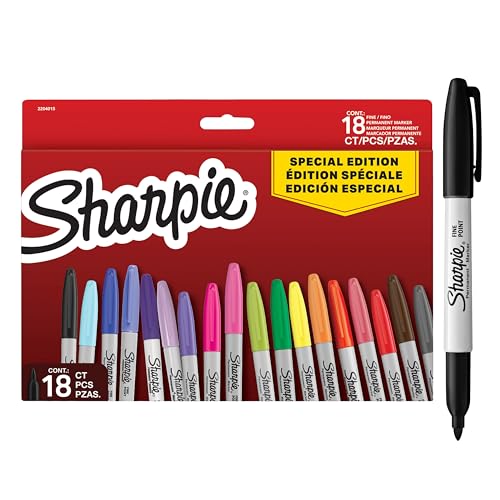 Sharpie-Permanentmarker-Set | Sonderserie mit verschiedenen Farben | feine Spitze | 18 Markierstifte | Set für den Schulanfang von rOtring