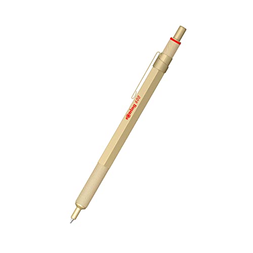 rOtring 600 Kugelschreiber | mittlere Spitze | Schwarze Tinte | Gold Schaft | nachfüllbar, 1 Stück (1er Pack) von rOtring