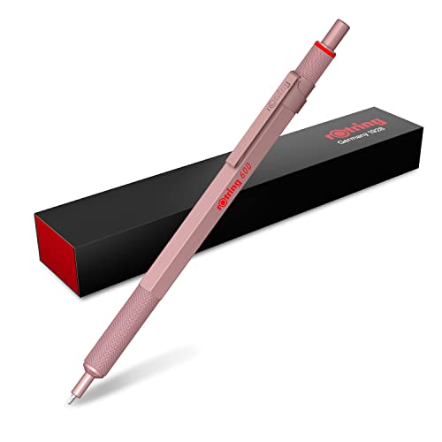 rOtring 600 Kugelschreiber | mittlere Spitze | Schwarze Tinte | Roségold Schaft | nachfüllbar, 1 Stück (1er Pack) von rOtring