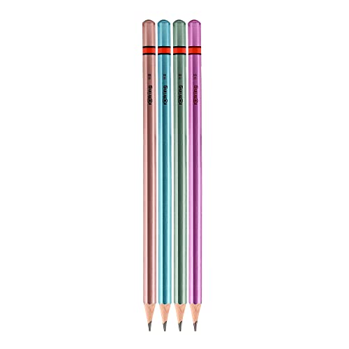 rOtring Bleistifte HB Blister 4er Metallic : Metallic-Blau, Metallic-Grün, Metallic-Orange - Metallic-Pink von rOtring