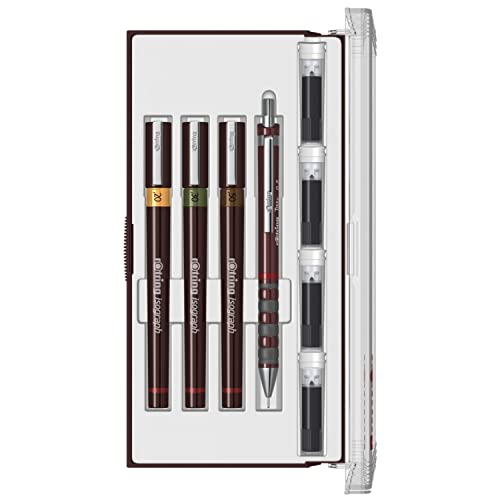 rOtring Isograph Fineliner Junior Set | 0,2 mm/ 0,3 mm/ 0,5 mm | 3 Stück von rOtring