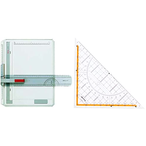 rOtring Profil-A4-Zeichenbrett & Centro-Geometrie-Dreieck mit Griff (groß, 23 cm) von rOtring