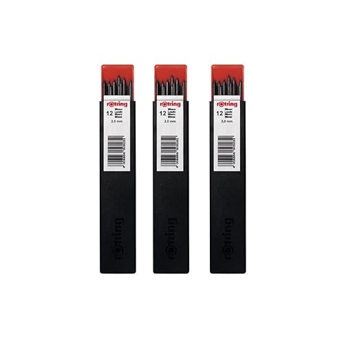 rOtring RG 300 Minen für Schwerkraftbleistift, 2,0 mm, 12 Stück x 3 Stück von rOtring