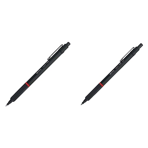 rOtring Rapid PRO Kugelschreiber | Mittlere Linienbreite | Schwarz & Rapid PRO Druckbleistift mit Einzug | 2,0 mm | Schwarz von rOtring