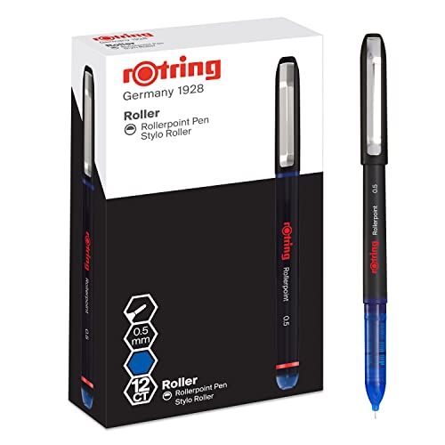 rOtring Rollerball Tintenroller | Nadelspitze (0,5 mm) für präzise Linien | blaue Tinte | 12 Stück von rOtring