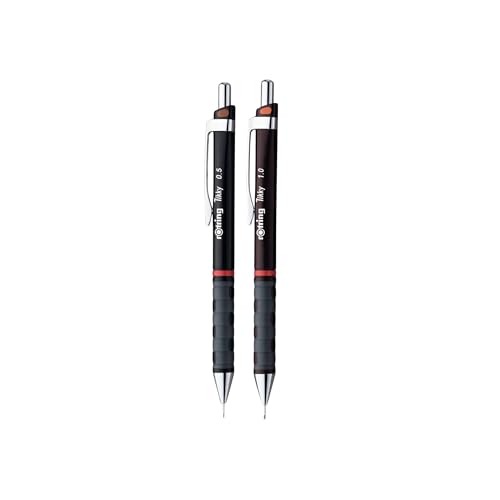 rOtring Tikky Druckbleistift-Set, CC 1,0 mm, burgunderroter Schaft und schwarzer Schaft 0,5 mm von rOtring