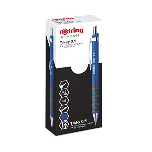 rOtring Tikky Druckbleistift farblich gekennzeichnet | 0,5 mm | Blaue Schaft | 12er-Box von rOtring