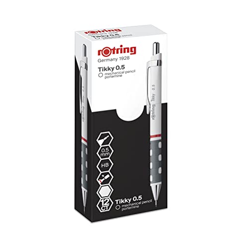 rOtring Tikky Druckbleistift farblich gekennzeichnet | 0,5 mm | Weiß | 12er-Box von rOtring