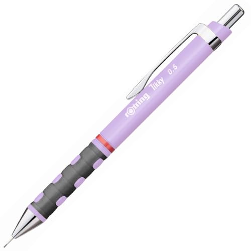 rOtring Tikky-Druckbleistifte in Pastellfarben | HB 0,5 mm | Orchid Bloom | mit angenehmem gummiertem Soft-Touch-Griff | 12 Stück von rOtring