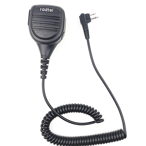 radtel 2 Pin Speaker Mic Mikrofone with Kevlar Reinforced Cable Compatible Motorola BPR40 CP200 CP200D CP200XLS CP185 CLS1410 DTR650 PR400 RMU2040 RDU4100 GP68 GP88 GP300 GP2000, Shoulder Mikrofone von radtel