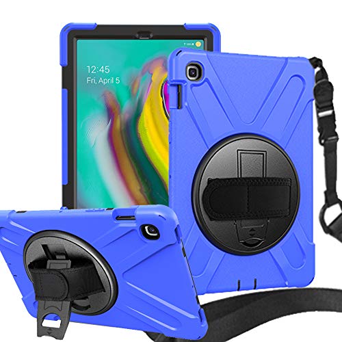 Rantice Schutzhülle für Samsung Galaxy Tab S5e, strapazierfähig, stoßfest, mit 360 Ständer, Handschlaufe und Schultergurt für Galaxy Tab S5e 10,5 Zoll (SM-T720/T725) 2019 blau blau von rantice
