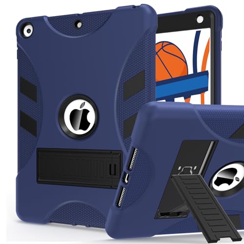 Rantice Schutzhülle für iPad 25,9 cm (10,2 Zoll), Militärqualität, stoßfest, mit Ständer, kindersicheres Design, Dunkelblau + Schwarz von rantice