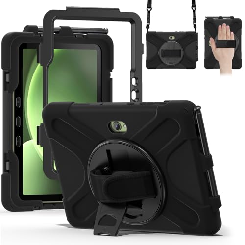 Schutzhülle für Samsung Galaxy Tab Active5 / Active4 Pro, Tab Active Pro 10.1, strapazierfähig, stoßfest, Fallschutz mit 360°-Ständer, Handschlaufe und Schultergurt für SM-X350/X356B/T540/T547/T630 Schutzhülle für Samsung Galaxy Tab Active5 / Active4 Pro, Tab Active Pro 10.1, strapazierfähig, stoßfest, Fallschutz mit 360°-Ständer, Handschlaufe und Schultergurt für SM-X350/X356B/T540/T547/T630 von rantice