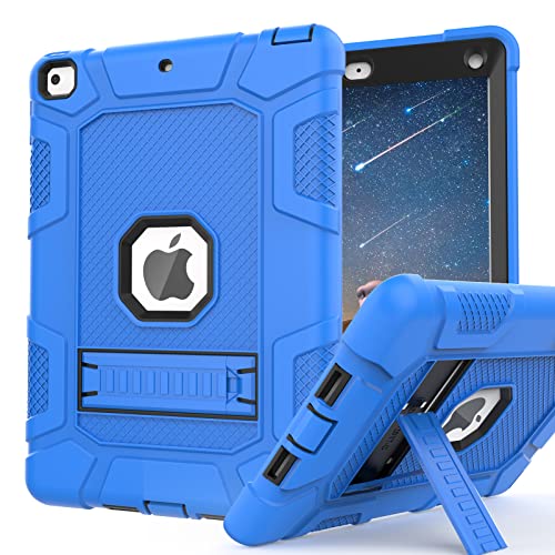 Schutzhülle für iPad der 6. Generation, iPad 5. Generation, iPad 9.7, Hybrid-Hülle, stoßfest, robust, mit Ständer, für iPad 9,7 Zoll A1893 / A1954 / A1822 / A1823 (Blau + Schwarz) von rantice