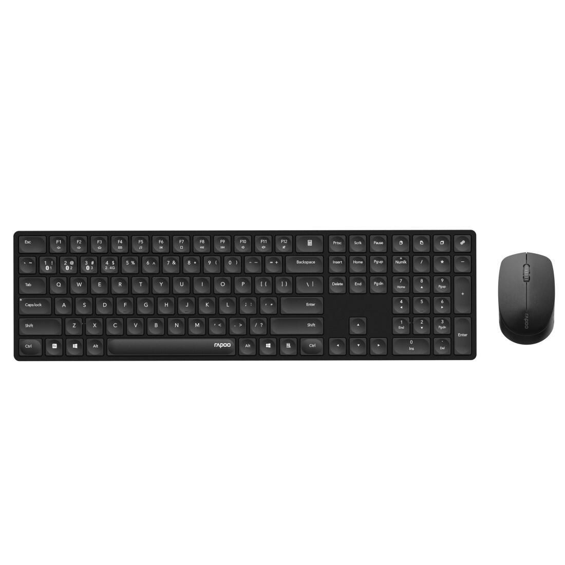 Rapoo 8020M kabelloses Multi-Mode-Deskset - QWERTZ Deutsch - Schwarz von rapoo
