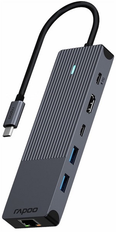 rapoo USB-C 6-in-1 Multiport Adapter (Grau) von rapoo