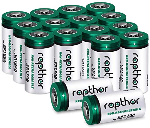 CR123A 3V Lithium Battery, CR17345 1650mAh Lithium Disposable Batteries Low Self-Discharge for Flashlight, Camera, Microphones and More von rapthor