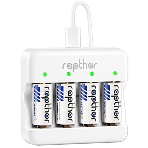 Rapthor Akkus Wiederaufladbar 750mAh 3.7V 123A Wiederaufladbarer Akku Kompatibel mit Arlo Wireless Security Camera VMC3030/VMK3200/VMS3330/3430/3530,Smart Sensors Alarm System (750-Set) von rapthor