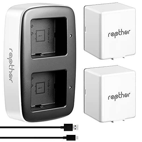 Rapthor Wiederaufladbarer Akku 2560 mAh, kompatibel mit Arlo Pro/Pro 2, Ersatzakku 7,4 V mit Ladestation für Arlo Pro/Pro 2 Kamera – VMA4400 (2er-Pack + Ladegerät) von rapthor