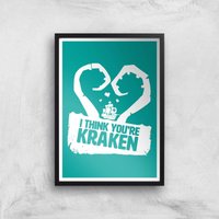 Sea Of Thieves I Think You're Kraken Print Giclee Art Print - A3 - Black Frame von rare