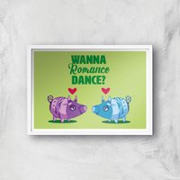 Viva Pinata Wanna Romance Dance Pig Art Print Giclee Art Print - A2 - White Frame von rare