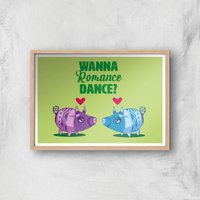 Viva Pinata Wanna Romance Dance Pig Art Print Giclee Art Print - A2 - Wooden Frame von rare