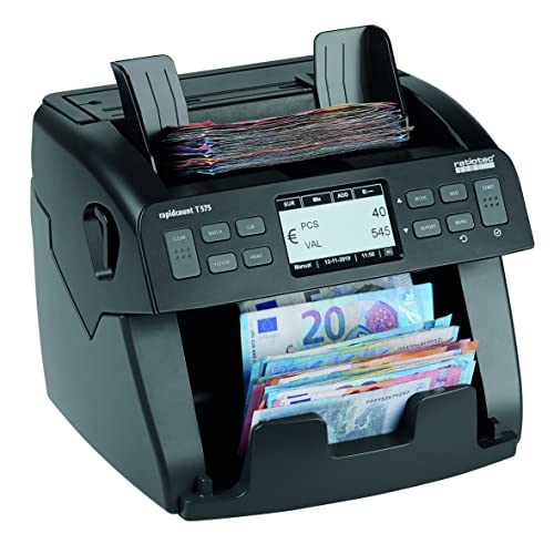 ratiotec Banknotenzählmaschine rapidcount T 575 – Stück- und Wertzähler mit umfangreicher Echtheitsprüfung für mittlere Zählvolumen von ratiotec