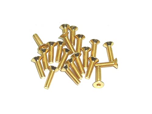 M2x10 DIN7991 goldene Senkkopfschraube Stahl 12,9 Titan Nitrid beschichtet 20 Stück rcbay M2 Innensechskant M2x10 DIN7991 goldene Senkkopfschraube Stahl 12,9 Titan Nitrid beschichtet 20 Stück rcbay M2 Innensechskant von rcbay