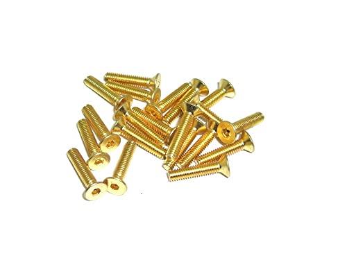 M2x12 DIN7991 goldene Senkkopfschraube Stahl 12,9 Titan Nitrid beschichtet 20 Stück rcbay M2 Innensechskant M2x12 DIN7991 goldene Senkkopfschraube Stahl 12,9 Titan Nitrid beschichtet 20 Stück rcbay M2 Innensechskant von rcbay