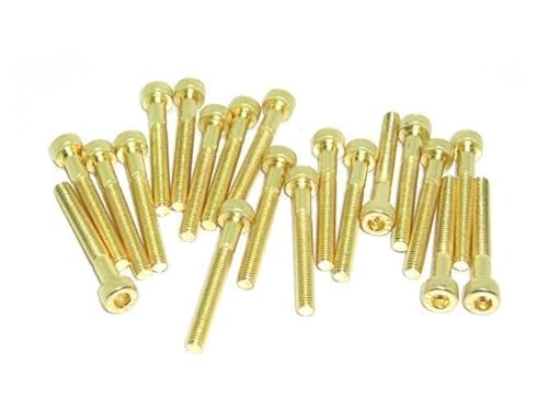 M3x25 DIN912 (Gewinde 18mm) goldene Zylinderkopfschraube Stahl 12,9 Titan Nitrid beschichtet 20 Stück rcbay M3 Innensechskant von rcbay