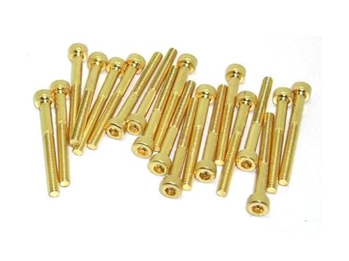M3x30 DIN912 (Gewinde 18mm) goldene Zylinderkopfschraube Stahl 12,9 Titan Nitrid beschichtet 20 Stück rcbay M3 Innensechskant von rcbay