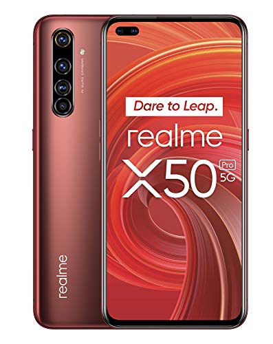 Realme X50 Pro - 6,44-Zoll-5G-Smartphone, 8 GB RAM + 128 GB ROM, OctaCore Qualcomm Snapdragon 865-Prozessor, 64 MP AI-Quad-Kamera, MicroSD, Rust Red von realme