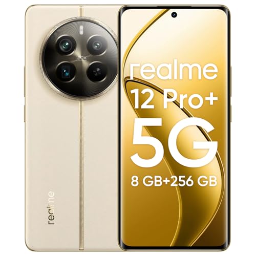 realme 12 Pro+ 5G Handy Android 8GB RAM 256GB ROM, 6,7 Zoll Smartphone, 64MP Kamera, Qualcomm Snapdragon 7s Gen 2 5G, AMOLED gebogener Bildschirm 120Hz, Navigator Beige, ohne Adapter realme 12 Pro+ 5G Handy Android 8GB RAM 256GB ROM, 6,7 Zoll Smartphone, 64MP Kamera, Qualcomm Snapdragon 7s Gen 2 5G, AMOLED gebogener Bildschirm 120Hz, Navigator Beige, ohne Adapter von realme