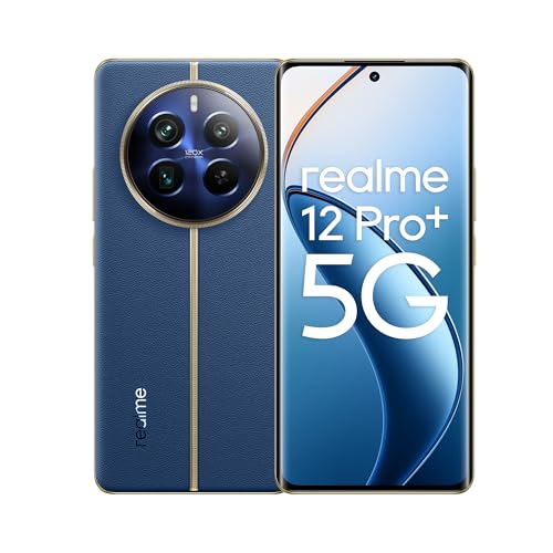 realme 12 Pro+ 5G Smartphone, 8 + 256 GB, Snapdragon 7s Gen 2, Kamera 64 MP + 50 MP, IMX890 OIS, gebogenes AMOLED-Display 120 Hz, 17,8 cm (6,7 Zoll), Akku 5000 mAh, Supervooc 67 W, geladen, von realme