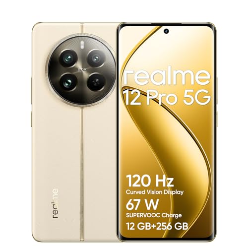 realme 12 Pro 5G Smartphone, 12+256GB, Sony Portrait Camera 2X Optical Zoom, IMX882 OIS Camera, 6.7 inch 120Hz Curved Vision Displa, 67W SUPERVOOC Charge, 5000mAh Massive Battery， beige von realme