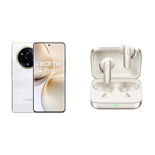 realme 14 Pro 5G 8+256GB,Cool Sensitive Color Changing Design, 5260mAh Battery, IP69,White Amazon Version +Air 7 Gold,No Adapter realme 14 Pro 5G 8+256GB,Cool Sensitive Color Changing Design, 5260mAh Battery, IP69,White Amazon Version +Air 7 Gold,No Adapter von realme