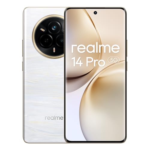 realme 14 Pro Smartphone 5g, 8 + 256GB,White,Sony IMX882 OIS AI Camera,Cold-Sensitive Color-Changing Design,5260 mAh Battery,IP69,120Hz Eye Protection Display realme 14 Pro Smartphone 5g, 8 + 256GB,White,Sony IMX882 OIS AI Camera,Cold-Sensitive Color-Changing Design,5260 mAh Battery,IP69,120Hz Eye Protection Display von realme