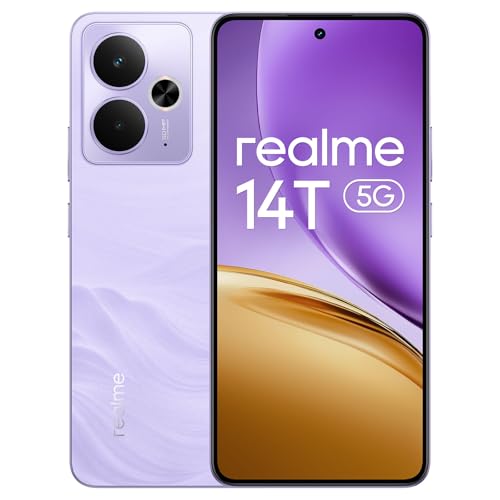realme 14T 5G Smartphone 8+256GB, Chipsatz Dimensity 6300, Esports AMOLED Display 120Hz 6,67" Super Large Kapazität von 5260mAh, IP69 wasserdicht, Surf Design, Next AI, blitzviolett (ohne Adapter) realme 14T 5G Smartphone 8+256GB, Chipsatz Dimensity 6300, Esports AMOLED Display 120Hz 6,67" Super Large Kapazität von 5260mAh, IP69 wasserdicht, Surf Design, Next AI, blitzviolett (ohne Adapter) von realme