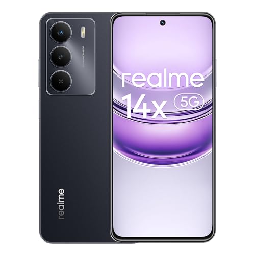 realme 14X 5G Smartphone 6+128 GB, Dimensity 6300 5G Chipset, 120Hz Eye Comfort Display, Military-Grade Shock Resistance, 50MP AI Camera, 5000mAh Massive Battery, Schwarz von realme