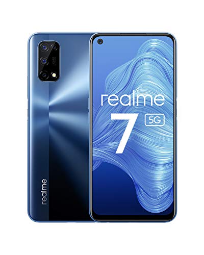 realme 7 5g Smartphone ohne Vertrag, 6,5 Zoll 120Hz Display, 5000mAh Akku, 48MP+16MP Quad Kamera, 30W Dart Charge, Dual SIM Android Handy, NFC, 6+128GB, Blau von realme