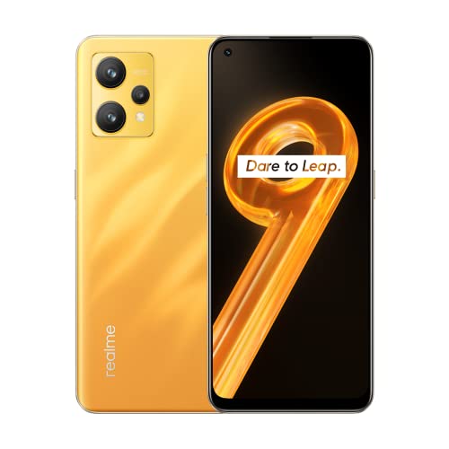 realme 9 - 6+128GB Smartphone, 90 Hz Super AMOLED Display, Snapdragon 680 Prozessor, Starker 5000-mAh-Akku, Schlankes Profil mit 7,99 mm,Ripple Holographic Design, Sunburst Gold von realme