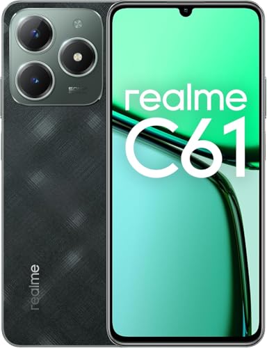 realme C61 Smartphone 4G, 6 + 128 GB, Akku mit 5000 mAh, Eye Comfort Display mit 90 Hz, leistungsstarker Octa-Core-Chipsatz, 50 MP AI-Kamera, KI-Erweiterungsmotor, Dunkelgrün (ohne Adapter) von realme