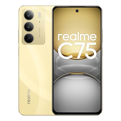 realme C75 Smartphone 8+128 GB, IP69 Dust&Water Resistance, 5828mAh Massive Battery, 50MP AI Camera, 6.72'' Display with 90Hz Refresh Rate, MediaTek Helio G92 Max Chipset,Lightning Gold (No Adapter) von realme