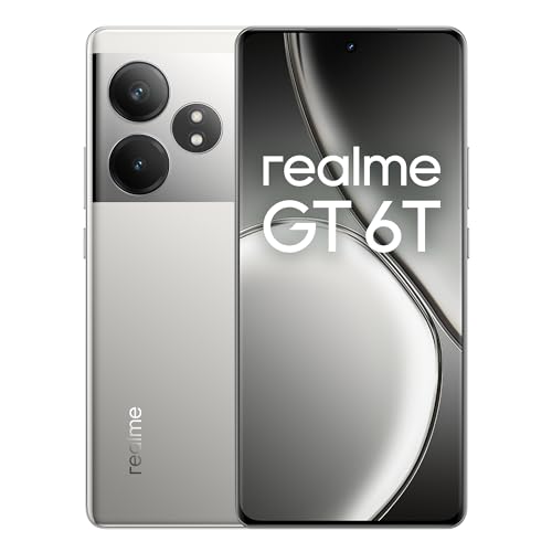realme GT 6T 5G Smartphone 8+256 GB, Snapdragon 7+ Gen 3 Flagship Chipset, 120Hz 6000nit Hyper Display, 120W SUPERVOOC Charge, 5500mAh Massive Battery, Sony 50MP OIS Camera, Fluid Silver(no Adapter) von realme