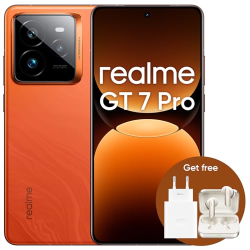 realme GT 7 Pro 5G Smartphone 12+256GB, Snapdragon 8 Elite Chipset, Orange Amazon Exclusive(Adapter Included) +Air 7 Gold von realme